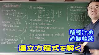 連立方程式を解く〈龍孫江の直観精読〉