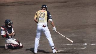 帷子翔太郎 選手【BC栃木】二塁打 2017年4月29日vs武蔵at鴻巣フラワー（栃木ゴールデンブレーブス）