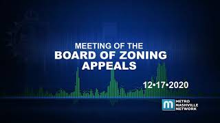 12/17/20 Board of Zoning Appeals