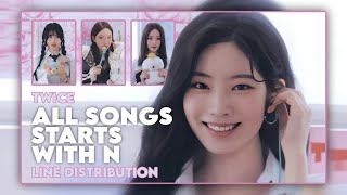 TWICE (트와이스) - 'ALL SONGS STARTS WITH N' ~ Line Distribution