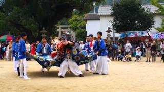 2014葺田八幡神社秋祭り小部獅子舞奉納５番目