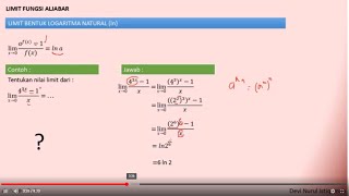 Cara mudah belajar limit logaritma natural (ln)