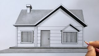 How to Draw a Simple House in 1 Point Perspective