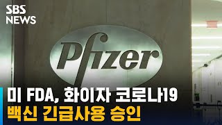 미 FDA, 화이자 코로나19 백신 긴급사용 승인 / SBS