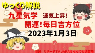 開運　毎日吉方位　2023年１月3日（火）の開運方位！毎日が吉方位　リサーチtv　JAPAN　ゆっくり解説【九星気学】