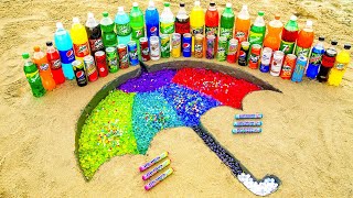 Experiment: How to make Rainbow Umbrella with Orbeez, Mentos vs Coca Cola, Fanta, Mirinda, Pepsi
