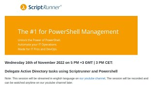 Delegate Active Directory tasks using Scriptrunner and Powershell