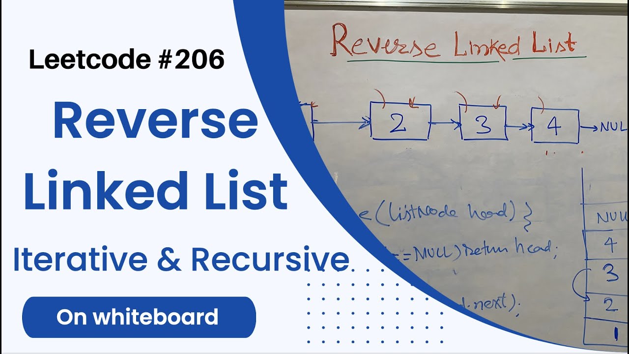 Reverse Linked List | Iterative And Recursive | On Whiteboard ...