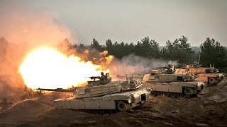 U.S Soldiers Live Fire Exercise with M1A2 Abrams tanks