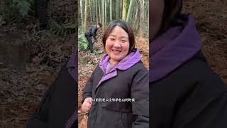 带72岁老丈人上山挖冬笋，一锄头下去全是大货，老丈人高兴的直夸女婿真厉害，这笋根本吃不完了#记录真实生活 #抖音乡村生活家 #挖冬笋乐趣