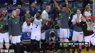 Guerschon Yabusele hits the three, Celtics team does the dab-and-arrow celebration