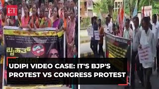 Udupi video case: BJP, Congress protest against each other over alleged hidden cameras in college