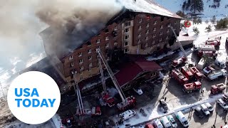 Aerial footage shows aftermath of deadly fire at Turkish ski resort | USA TODAY