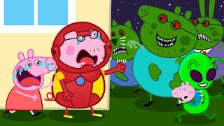 Zombie Apocalypse, Daddy Pig Turn Into Iron Man Save Peppa | Peppa Pig Funny Ani