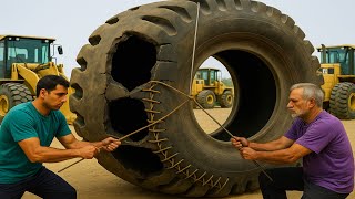 Massive Tyre Explosion! Mechanic Saves the Day with Perfect Tube Repair