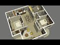 90m2 - Simple house plans with 3 Bedrooms, 2 Baths