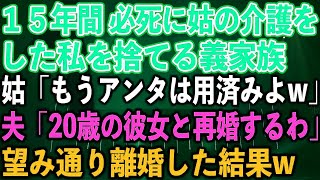 【スカッとする話】１５年間 必死に姑の介護をした私を捨てる義家族。姑「もうアンタは用済みよw」夫「20歳の彼女と再婚するわ」望み通り離婚した結果w【修羅場】