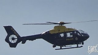 NPAS (UK Police) EC135-T2 Landing at Barton Aerodrome