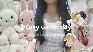 🧸🦢Cozy Winter day~˖ ִ𐙚 ~~shop w me,yogurt bowl,gummy bear