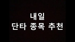 내일 단타 종목 추천