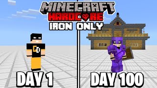 I Survived 100 Days in Iron Only World in Minecraft Hardcore (Hindi)