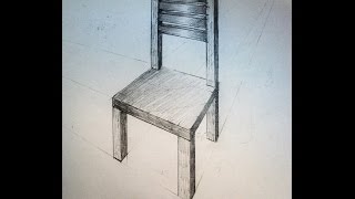 How to draw - chair - two point perspective - practice