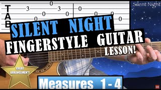 How to play Silent Night Fingerstyle Guitar Lesson With Tabs On Screen
