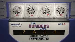 Midday Numbers Game Drawing: Friday, December 22, 2017