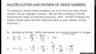 79 Multiplication and Division of Mixed Numbers (4.6)