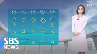 [날씨] 아침까지 전남 해안 '강한 비'…서울 한낮 28도 / SBS