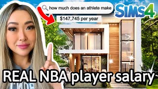 building a house for an athlete using REAL LIFE salaries in Sims 4: Career build series ep 10