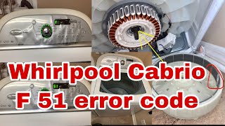 How to Fix #Whirlpool #Cabrio #Washer Flashing F51 Error Code | Model WTW7600XW0