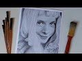 aurora portrait drawing step by step timelapse