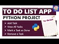 To Do List App in Python | Python Project for Beginners