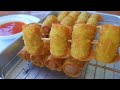 เกี๊ยวพันไส้กรอกทอด ฟูกรอบ ไม่อมน้ำมัน fried sausage wontons recipe for kids thai street foods