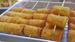 เกี๊ยวพันไส้กรอกทอด ฟูกรอบ ไม่อมน้ำมัน | Fried Sausage Wontons / Recipe For Kids / Thai Street Foods