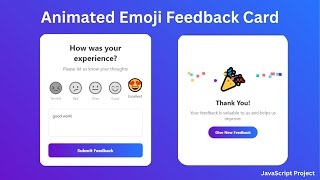 Animated Emoji Feedback Card Using HTML CSS JavaScript