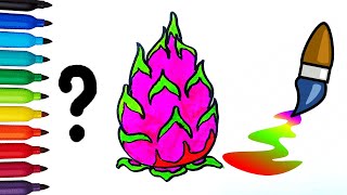 How To Draw A  Dragon Fruit For Kids/ Bolalar uchun ajdaho mevasini qanday chizish mumkin  #shorts
