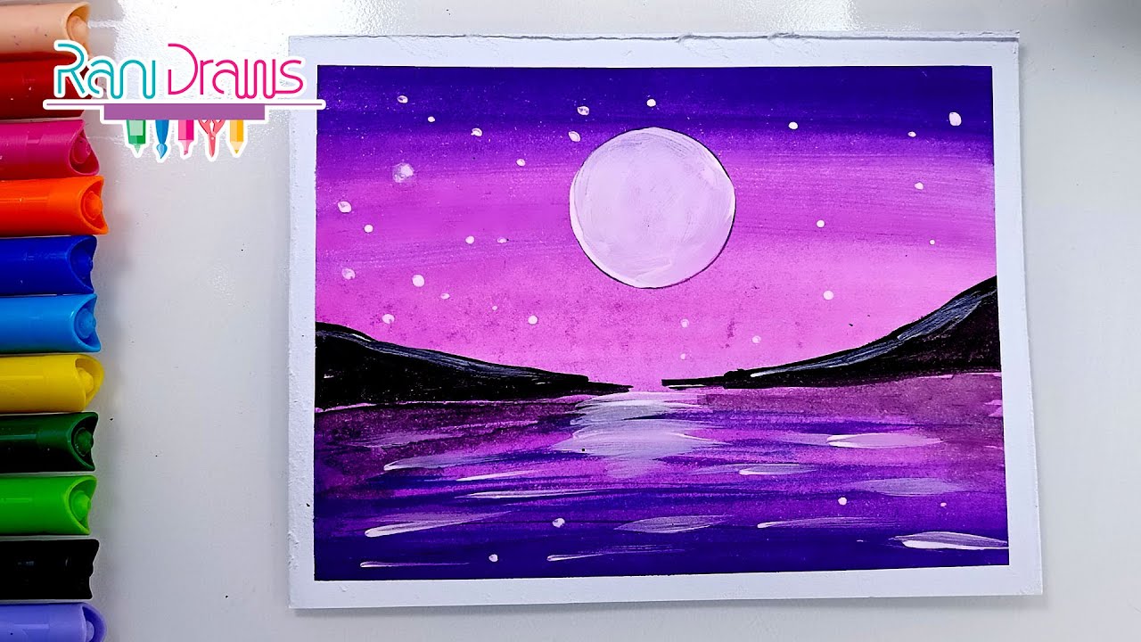 Cómo Pintar Un PAISAJE NOCTURNO Con ACUARELA - Ideas Con Acuarela ...