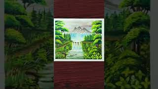 Mountain Scenery Painting | Best Scenery Painting #dailyart #shorts