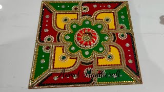 Acrylic Rangoli Swastic Kundan Work