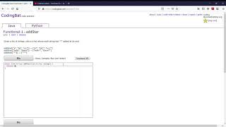 Functional-1 (addStar) JavaTutorial || codingbat.com
