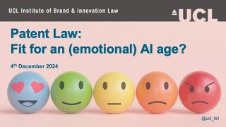 Patent Law – Fit for an (emotional) AI age?: CIIs, Training ANNs and other stories