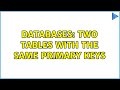 Databases: Two tables with the same primary keys