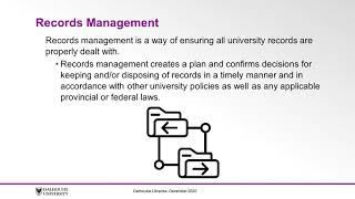 Introduction to Dalhousie University Records Management