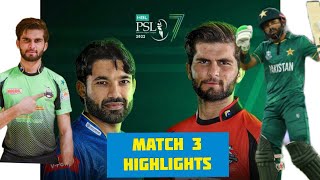 Full Highlights Lahore Qalandars Vs Multan Sultans Match 3 || MS VS LQ