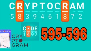 CRYPTOGRAM Word Logic Puzzles level 595 596