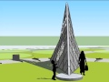 Architectural Simulation of the Sun Dial installation by Matthew Dehaemers