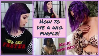 How to dye a wig purple! (Kylie Jenner inspired) ft.addcolo