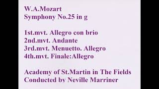 モーツァルト　交響曲第25番ト短調　マリナー指揮アカデミー室内管弦楽団